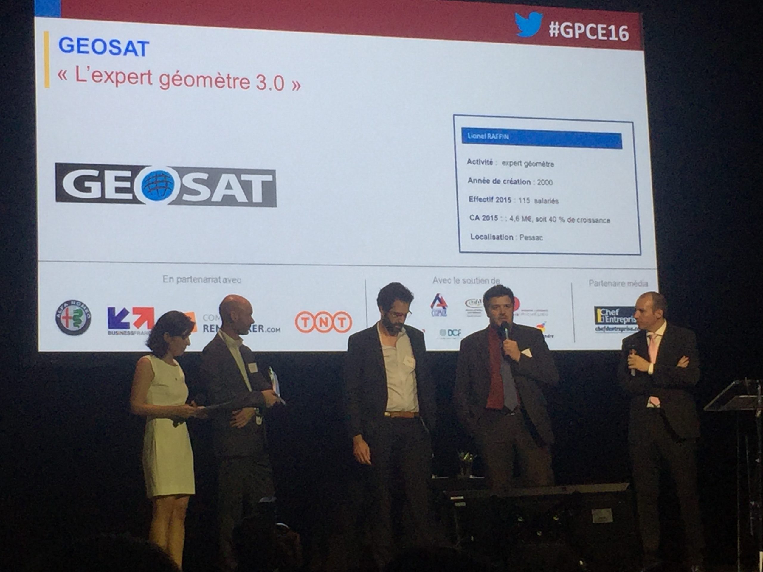 GEOSAT lauréat du trophée Or des Chefs d’Entreprises 2016